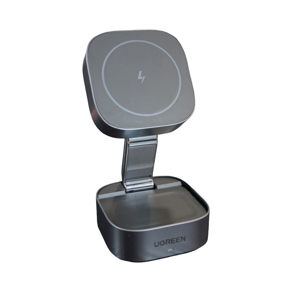Nn5U‎ UGREEN 2-in-1 Magnetic Wireless Charger for iPhone & Airpods W526 Gray